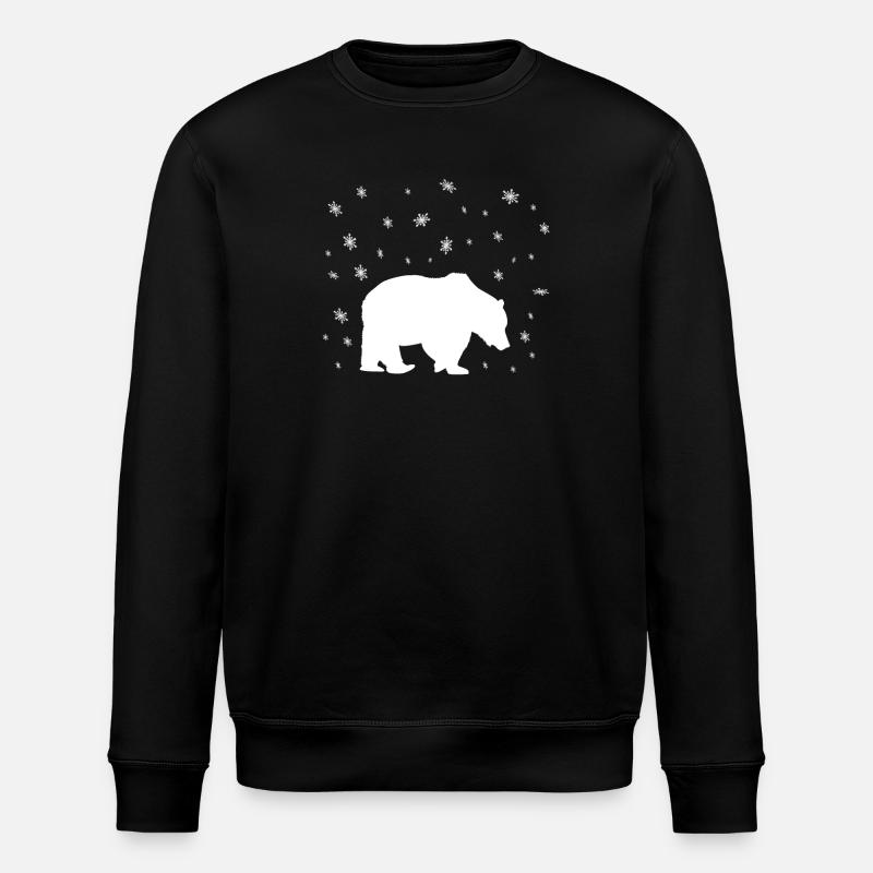 Polar Bear In The Snow - Stanley/Stella ROLLER Unisex Organic Sweatshirt - black