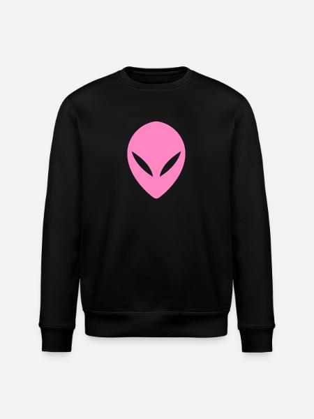 Ufo Alien Head Pink - Stanley/Stella ROLLER Unisex Organic Sweatshirt - black