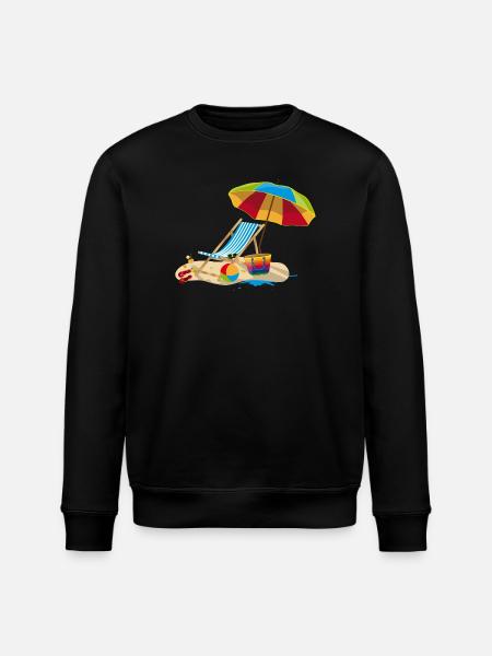 Liggestol på stranden - Afslappende på ferie - Stanley/Stella økologisk unisex-sweatshirt ROLLER - sort