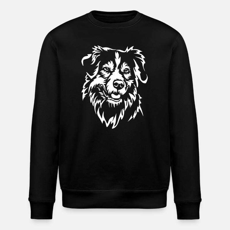 Australian Shepherd Head "Black Edition" - Stanley/Stella ROLLER Unisex Organic Sweatshirt - black