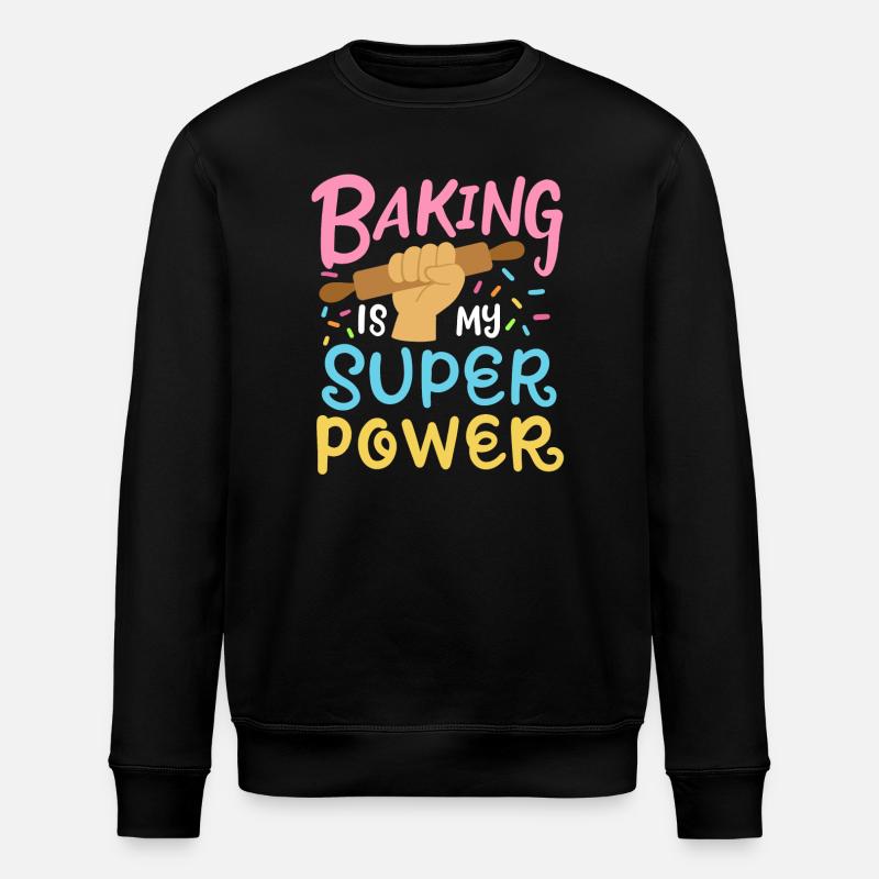 Backen Bäcker Nudelholz - Stanley/Stella Unisex Bio-Sweatshirt ROLLER - Schwarz