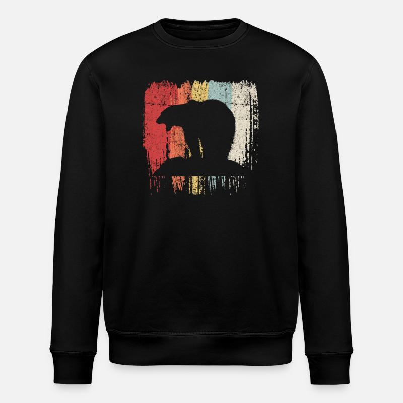 Bären-Regenbogen-Silhouette - Stanley/Stella Unisex Bio-Sweatshirt ROLLER - Schwarz