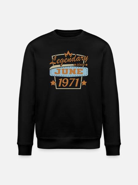 June 1971 Birthday - Stanley/Stella ROLLER Unisex Organic Sweatshirt - black