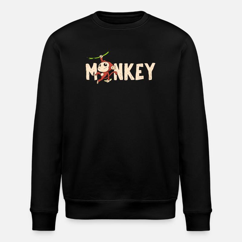 Affe Primat Affen - Stanley/Stella Unisex Bio-Sweatshirt ROLLER - Schwarz