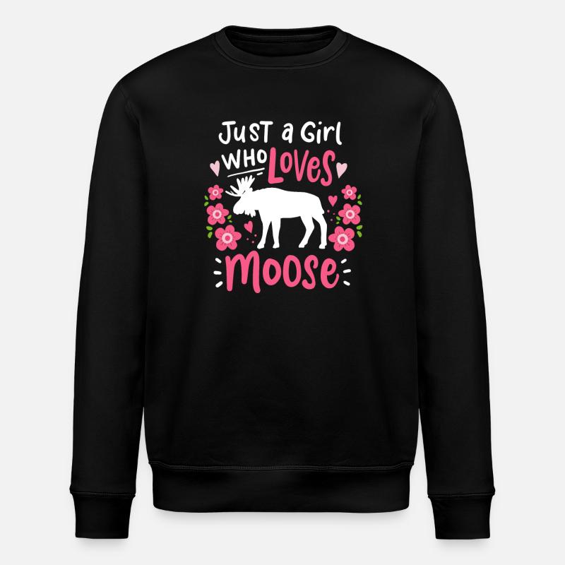 Moose Elen Moose Lover - Stanley/Stella ROLLER Unisex Organic Sweatshirt - black