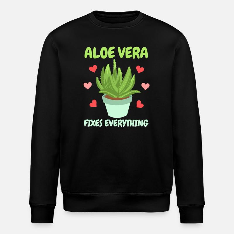 Aloe Vera Sukkulente - Stanley/Stella Unisex Bio-Sweatshirt ROLLER - Schwarz
