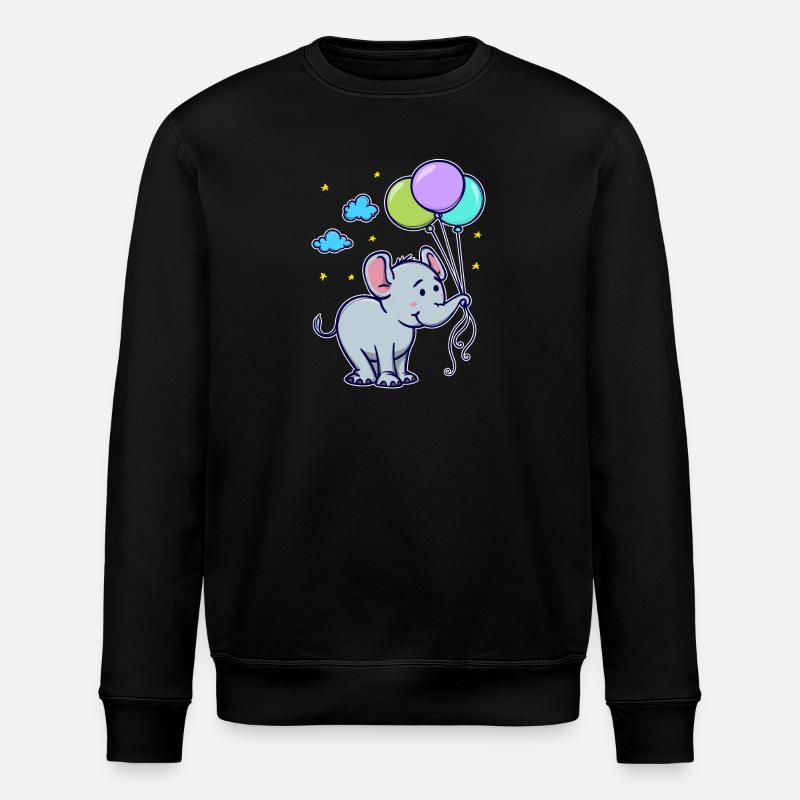 Lustig Tier Cool Baby Elefant - Stanley/Stella Unisex Bio-Sweatshirt ROLLER - Schwarz
