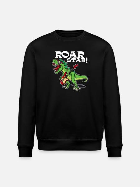 Funny Animal Cool Dinosaur Saying - Stanley/Stella ROLLER Unisex Organic Sweatshirt - black