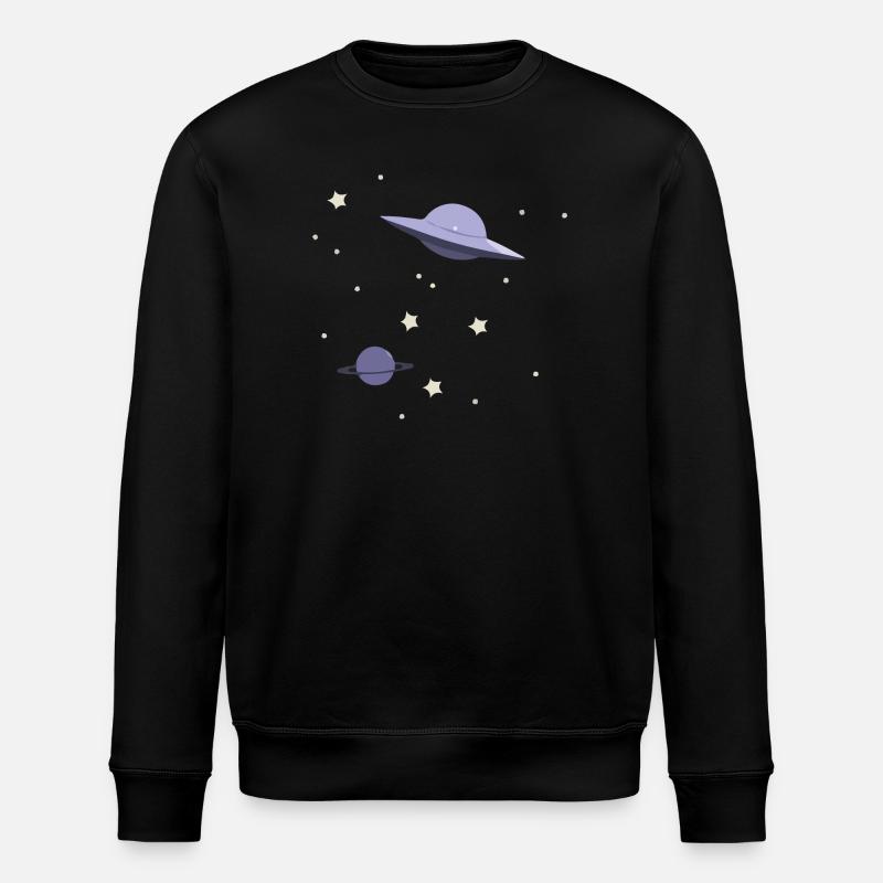 UFO in space - Stanley/Stella ROLLER Unisex Organic Sweatshirt - black