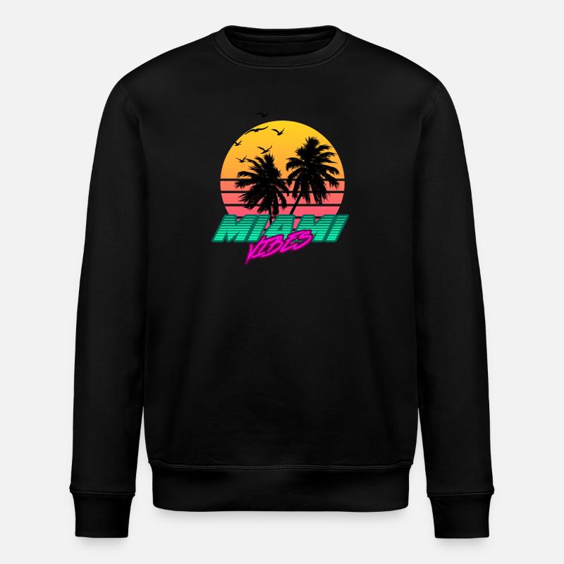 Miami Palm Trees - Stanley/Stella Unisex Bio-Sweatshirt ROLLER - Schwarz
