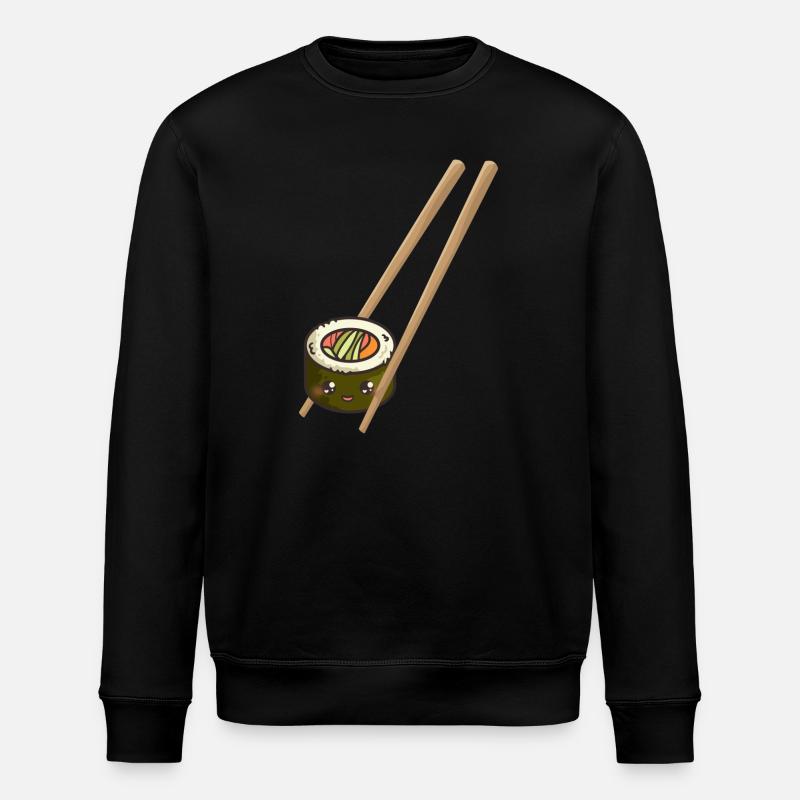 Sushi Essstäbchen Japanisch Kawaii - Stanley/Stella Unisex Bio-Sweatshirt ROLLER - Schwarz