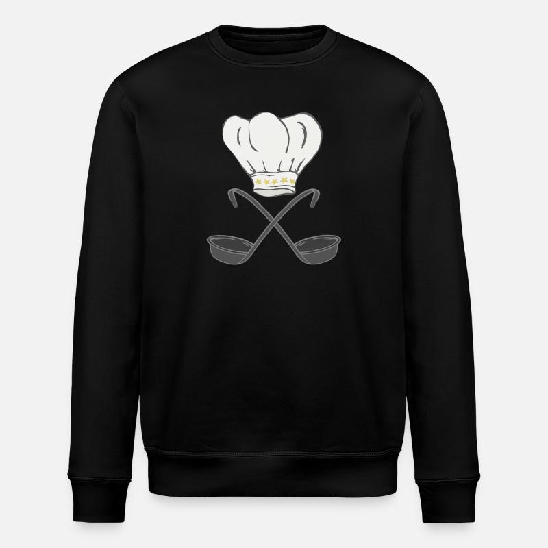 Chef's hat with soup ladles, cooking - Stanley/Stella ROLLER Unisex Organic Sweatshirt - black