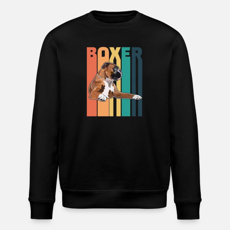 Boxer Chien Rétro - Sweat bio ROLLER Stanley/Stella Unisexe - noir