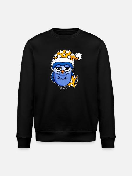 Early riser owl sleeping - Stanley/Stella ROLLER Unisex Organic Sweatshirt - black