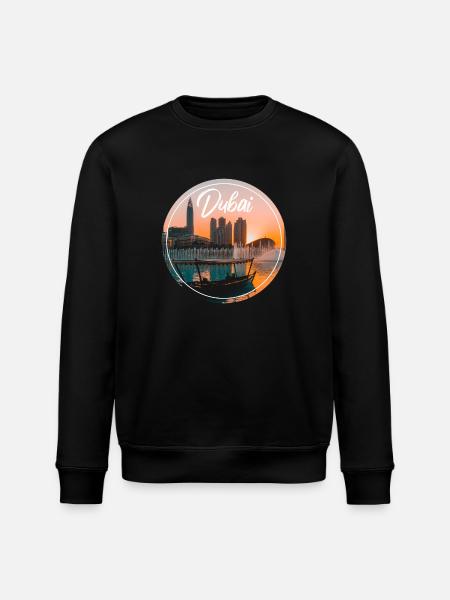 Dubai Sunset Skyline Boat - Stanley/Stella ROLLER Unisex Organic Sweatshirt - black