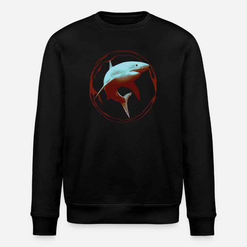 Weißer Hai - Stanley/Stella Unisex Bio-Sweatshirt ROLLER - Schwarz
