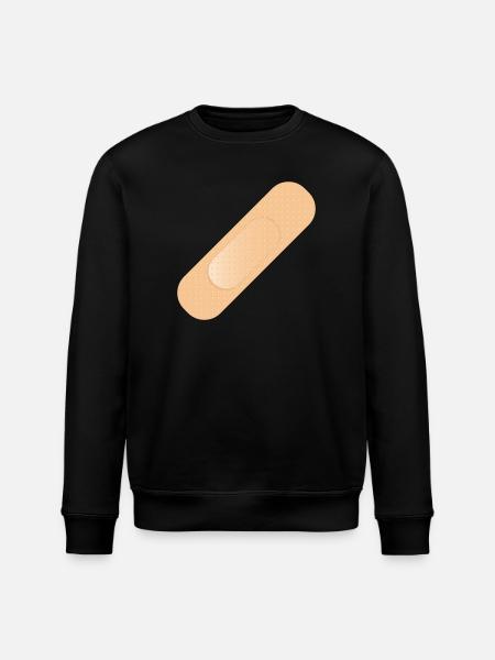 einfaches Heftpflaster als Gestaltungselement - Stanley/Stella Unisex Bio-Sweatshirt ROLLER - Schwarz