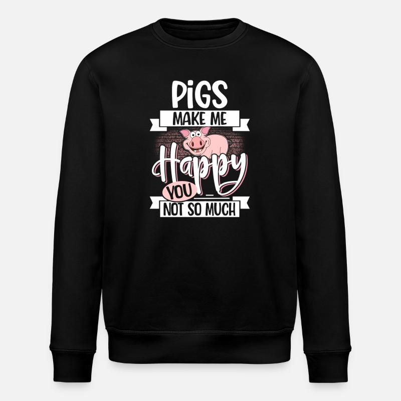 pig - Stanley/Stella ROLLER Unisex Organic Sweatshirt - black