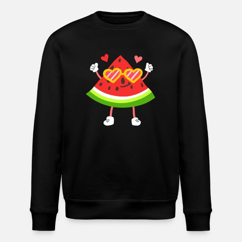 Wassermelone Obst Kawaii - Stanley/Stella Unisex Bio-Sweatshirt ROLLER - Schwarz