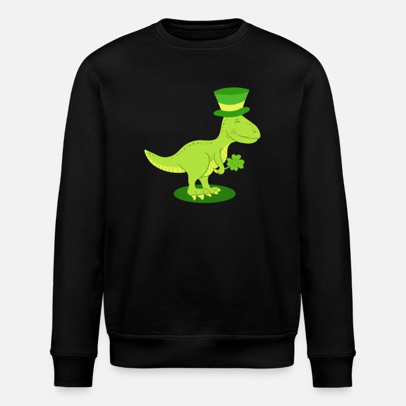 St. Patrick's Day Dinosaurier Irisch - Stanley/Stella Unisex Bio-Sweatshirt ROLLER - Schwarz