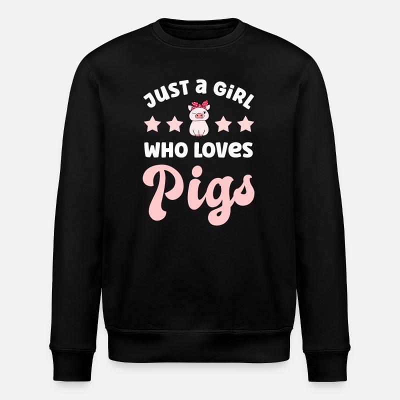 Schwein Schweine - Stanley/Stella Unisex Bio-Sweatshirt ROLLER - Schwarz