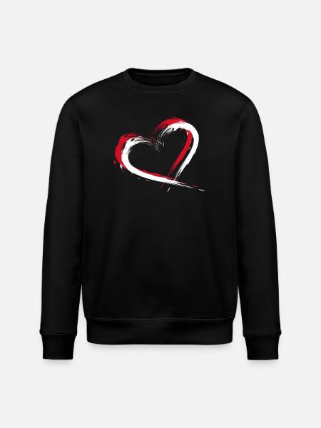 Indonesia Flag Heart - Stanley/Stella ROLLER Unisex Organic Sweatshirt - black