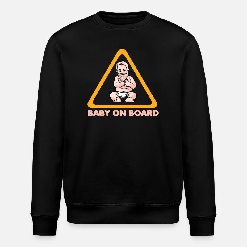 Panneau d’avertissement bébé à bord avec illustration de bébé - Sweat bio ROLLER Stanley/Stella Unisexe - noir