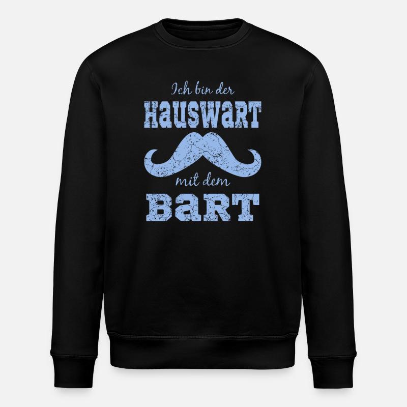 Lustiges Bart Motiv - Stanley/Stella Unisex Bio-Sweatshirt ROLLER - Schwarz