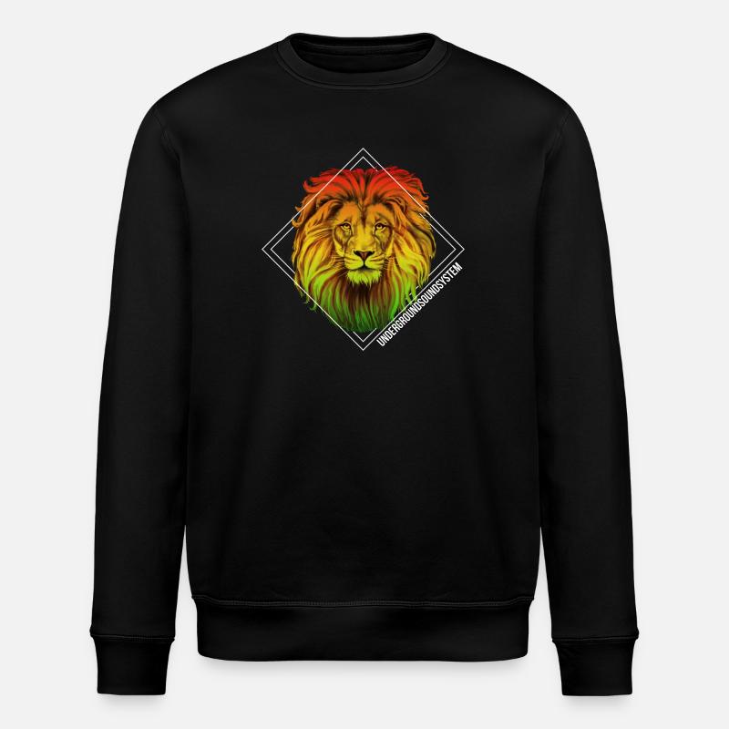 Motif de losange lion arc-en-ciel - Sweat bio ROLLER Stanley/Stella Unisexe - noir