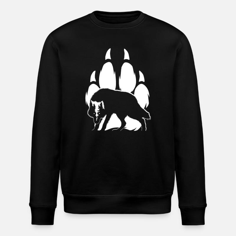 Silhouette et patte de loup - Sweat bio ROLLER Stanley/Stella Unisexe - noir