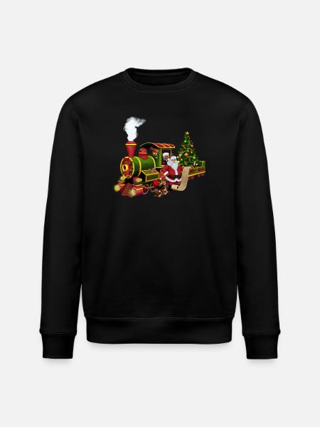 Santa avec un train - Sweat bio ROLLER Stanley/Stella Unisexe - noir