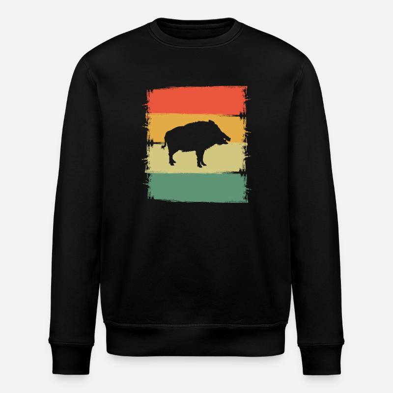 Wildschwein - Stanley/Stella Unisex Bio-Sweatshirt ROLLER - Schwarz