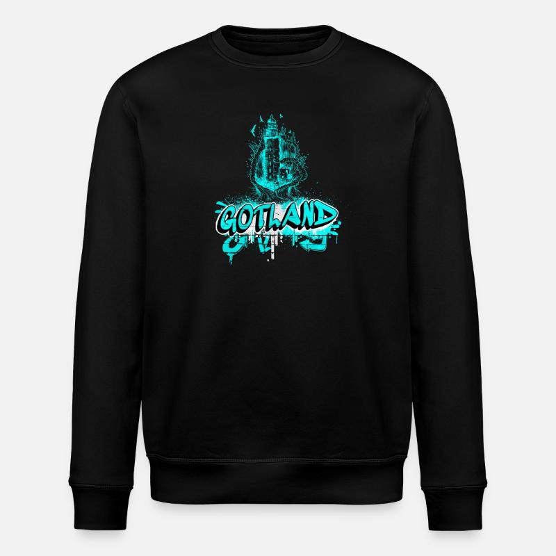 Conception du phare Gotland Graffiti - Sweat bio ROLLER Stanley/Stella Unisexe - noir