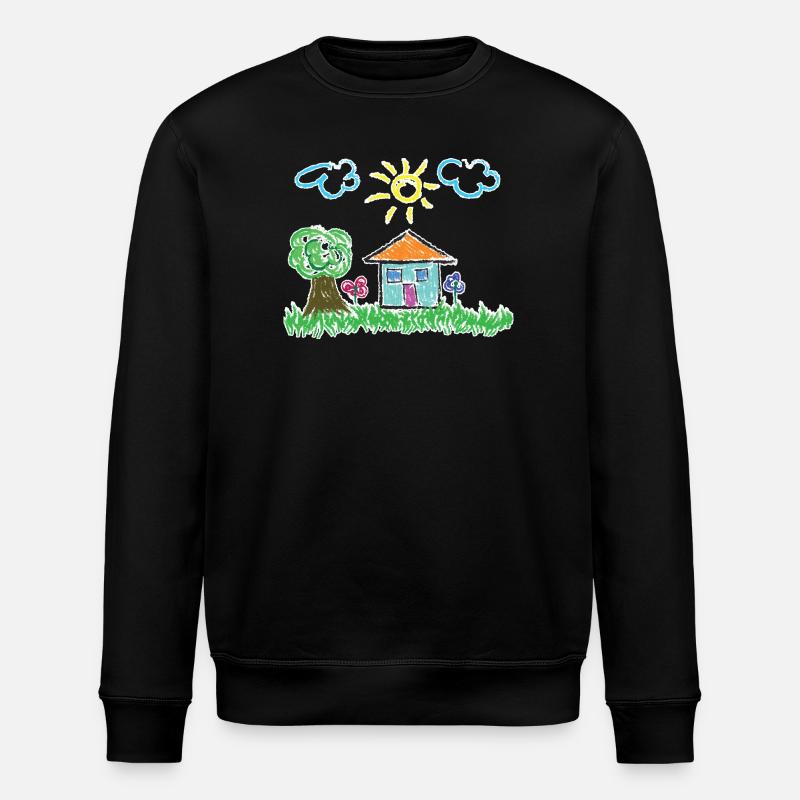 Zeichnung Kids Sonne - Stanley/Stella Unisex Bio-Sweatshirt ROLLER - Schwarz