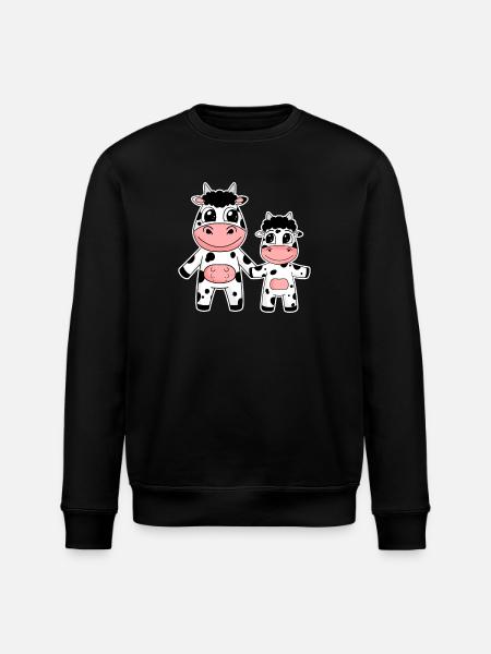 Ko Familie - Ko med Baby - Ko Motiv - Stanley/Stella økologisk unisex-sweatshirt ROLLER - sort