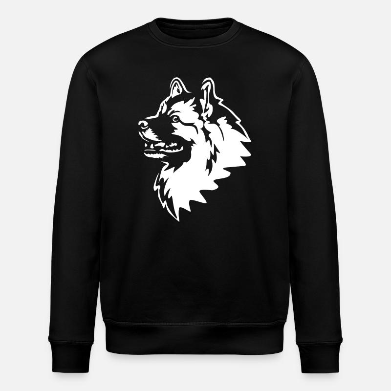 Wolfsspitz Head "Black Edition" - Stanley/Stella ROLLER Unisex Organic Sweatshirt - black
