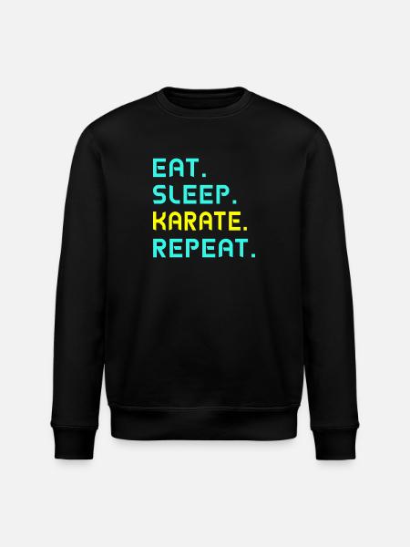 Eat. Sleep. karate. Repeat. - Stanley/Stella ROLLER Unisex Organic Sweatshirt - black