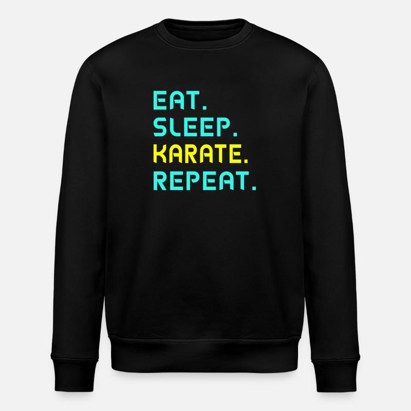 Eat. Sleep. Karate. Repeat. - Stanley/Stella Unisex Bio-Sweatshirt ROLLER - Schwarz