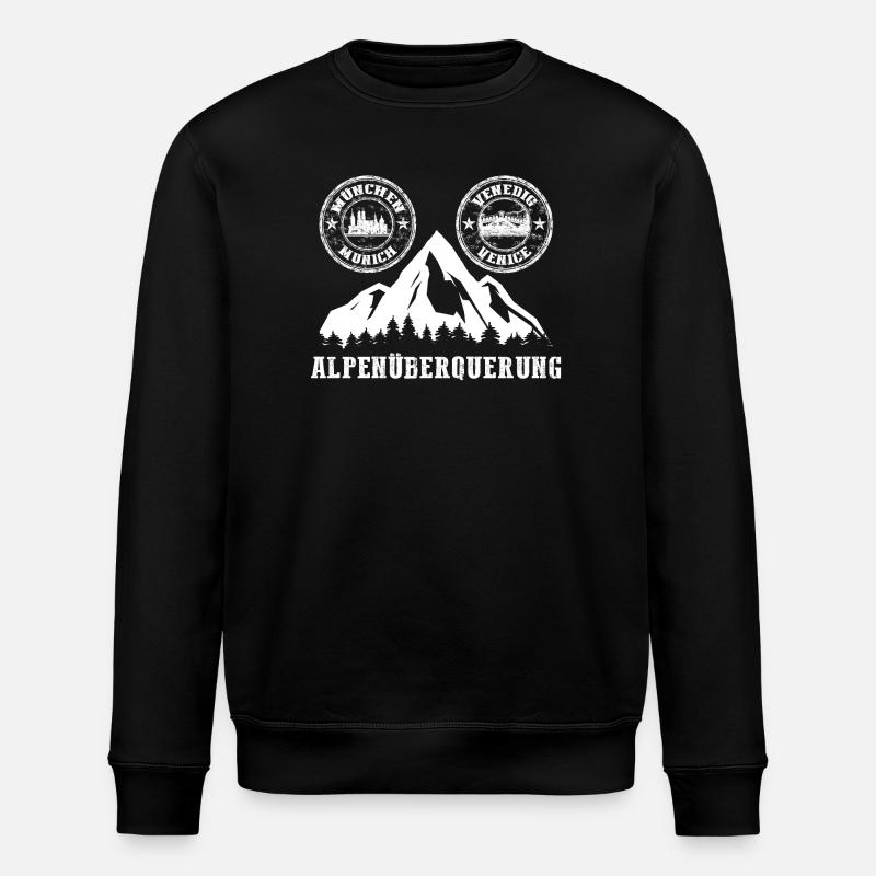 Alpenüberquerung München - Venedig - Stanley/Stella Unisex Bio-Sweatshirt ROLLER - Schwarz