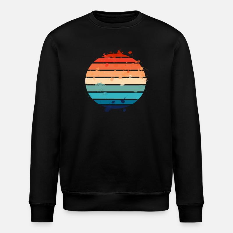 Splatter Retro Sunset - Stanley/Stella Unisex Bio-Sweatshirt ROLLER - Schwarz
