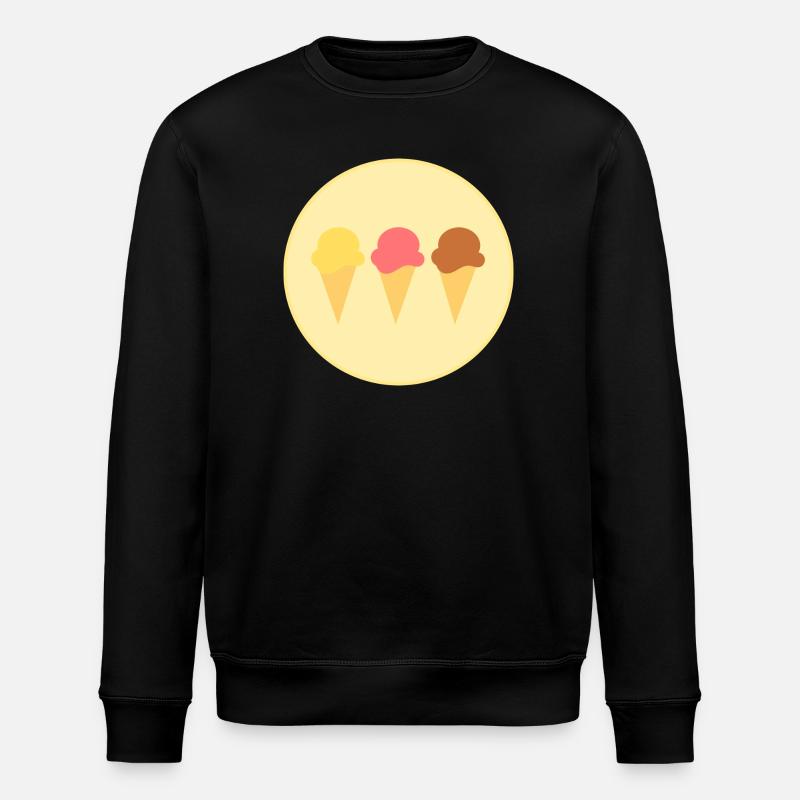 Eis Eiscreme Erdbeereis Vanilleeis Schokoeis - Stanley/Stella Unisex Bio-Sweatshirt ROLLER - Schwarz