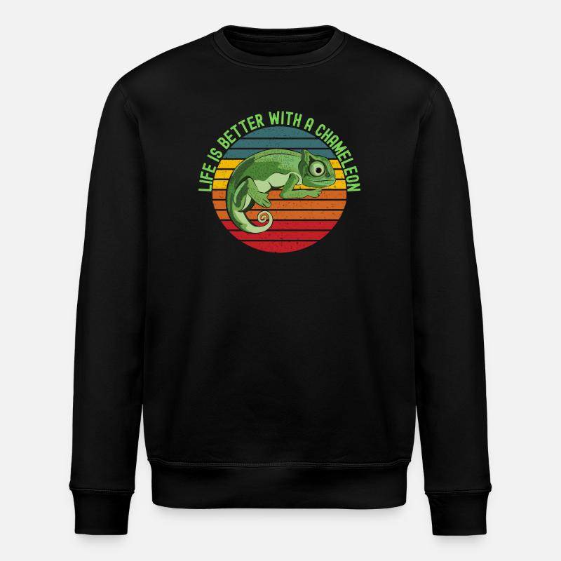Life’s Better with a Chameleon - Stanley/Stella ROLLER Unisex Organic Sweatshirt - black