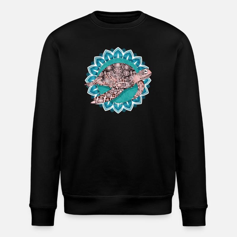fascinating mandala with sea turtle - Stanley/Stella ROLLER Unisex Organic Sweatshirt - black
