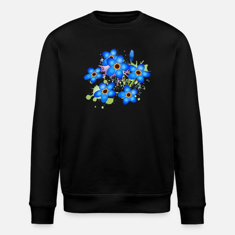 graffiti bleu vif oublie-moi-pas - Sweat bio ROLLER Stanley/Stella Unisexe - noir