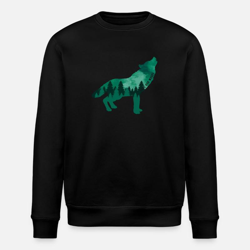 Climate Change Environmental Protection Wolf - Stanley/Stella ROLLER Unisex Organic Sweatshirt - black