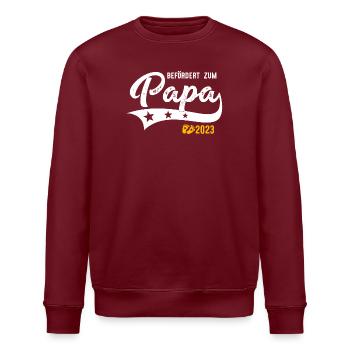 Befördert zum Papa 2023 Babyfüße - Stanley/Stella Unisex Bio-Sweatshirt ROLLER - Burgunderrot - Vorne - Nik (191cm)