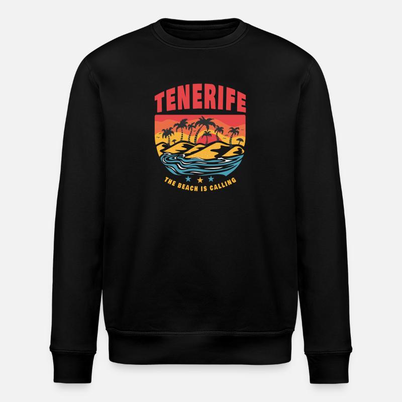 Design plage de Tenerife - Sweat bio ROLLER Stanley/Stella Unisexe - noir