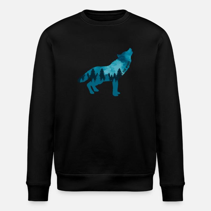 Climate Change Environmental Protection Wolf - Stanley/Stella ROLLER Unisex Organic Sweatshirt - black