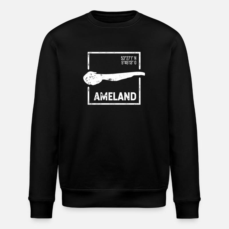 Ameland | Insel-Silhouette Stempel-Design - Stanley/Stella Unisex Bio-Sweatshirt ROLLER - Schwarz