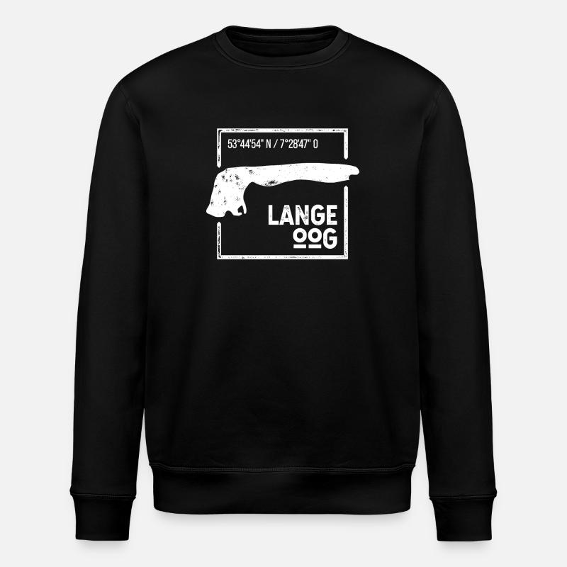 Langeoog | Insel-Silhouette Stempel-Design - Stanley/Stella Unisex Bio-Sweatshirt ROLLER - Schwarz